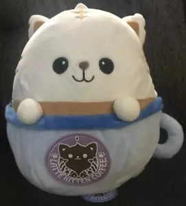 Latte Kitten Coffee Neko Tigg Moteneko BLU Tazza Peluche 12" Giappone Tokyo Kawaii Nuovo con etichette - Foto 1 di 6