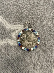 WK1 SILBER EMAILLE ÄGYPTISCHE MEDAILLE 16 ZUG FUSSBALL APRIL 1918 2,3 CM PORTOFREI  - Bild 1 von 5