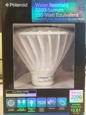 Polaroid PAR38 LED Bulb. 2200 Lumens-150W for 30W-Dimmable-Water Resistant - Image 1 of 4