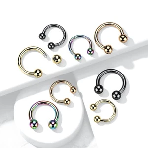 Implant Grade TITANIUM Horseshoe Ring Bar Septum Tragus Nipple Piercing G23 - Picture 1 of 8