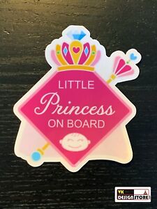 Baby on board (Little princess - girl) car safety sticker (4.3" x 4.9")