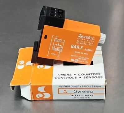 SYRELEC TIME RELAY BAR.F 110/ 120 VAC 5 AMP 10 seconds.                 Loc4D-21 - Image 1 of 4