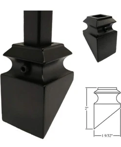 Iron Baluster Shoe (Contractor 46-Pack) Stair Parts for 1/2" Square Scroll Baske - Picture 1 of 1
