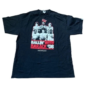 Rare Ballin’ w Barack 2008 VTG Akomplice Basketball Tee Size XL Kanye Jay Z Y2K - Picture 1 of 12