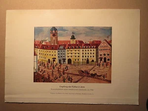 Recepción de zorros en Jena - Hoja de libro genealógico alrededor de 1760 - Reimpresión / Studentika - Imagen 1 de 1