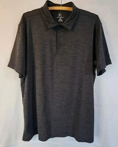 George Men's Polo Shirt Button Down Short Sleeve Pullover Grey Size Large - Picture 1 of 9