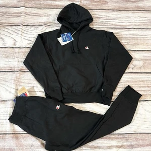 Champion Reverse Weave 2pcs Hoodie & Jogger Black Basic Logo Men Medium (F4) - Bild 1 von 9