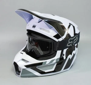 (MA5) Fox Racing V1 Ecer11-05 Motocross Helmet XL White Black DOT - Bild 1 von 8