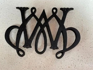 Black William & Mary Cipher Trivet Virgina Metalcrafters Colonial Williamsburg - Picture 1 of 5