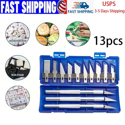 13pcs Aluminum Alloy Carving Knife Set Including Cutter Paper Knife Scissors Foto 1 de 4