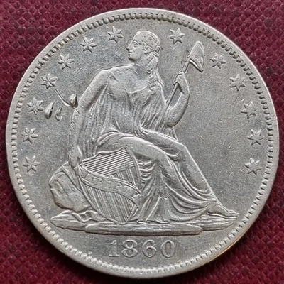 1860 O Seated Liberty Half Dollar 50c Better Grade XF Details #93122 - Image 1 of 2