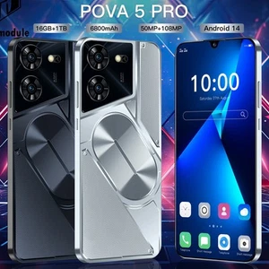A+16GB 1TB Pova 5 Pro Smartphone Global Version 7.3 HD Screen Android 14 6800mAh - Picture 1 of 26