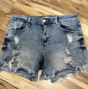 Pantalones Cortos de Denim Almost Famous Azul Envejecido Corte Elastizado Logo Talla 9 - Imagen 1 de 8