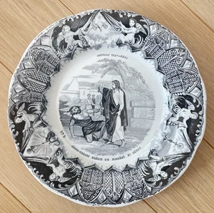 Ancienne Assiette parlante Creil Montereau Nouveau Testament Possédé Démon n°5 - Picture 1 of 2