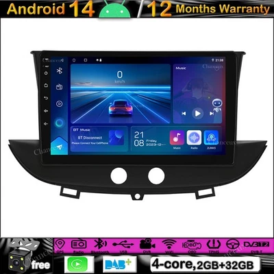 9"Android 14 Autoradio GPS SAT Navi Carplay DAB For Opel Crossland Grandland X - Bild 1 von 4