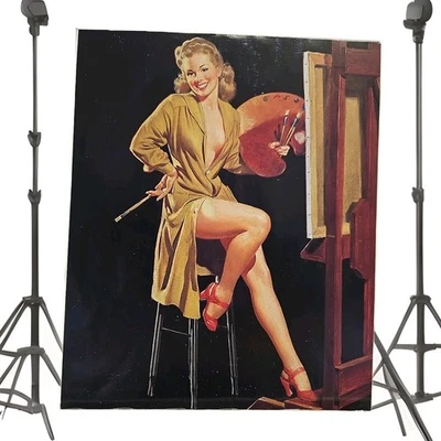 Litografia pin-up vintage Gil Elvgren “High Life” artista menina impressão 8,5x10 - Imagem 1 de 4