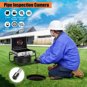 20/30/50M Pipe Inspection Camera with DVR HD Drain Sewer Camera 7" LCD Monitor - Picture 1 of 16
