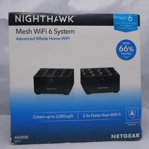 NETGEAR Nighthawk Advanced Whole Home Mesh WiFi 6 System (MK72)– AX3000 Router - Afbeelding 1 van 7