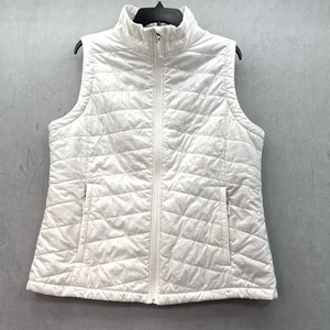 Columbia Womens Omni Heat Quilted Puffer Vest White Full Zip Pockets Size XL - Picture 1 of 12