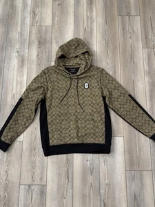 COACH 89747 100% cotton C logo rubber patch signature pattern pullover hoodie  - Picture 1 of 2
