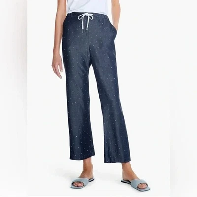 Nic & Zoe Denim Dot Wide-Leg Cropped Pants Indigo Tencel Lyocell Women's 4 NWT - Image 1 of 4