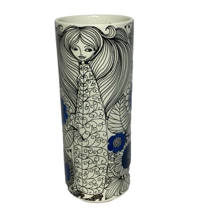 Jarrón de porcelana vintage Arabia Pastoraali Finlandia Esteri Tomula años 60 arte floral - Imagen 1 de 21