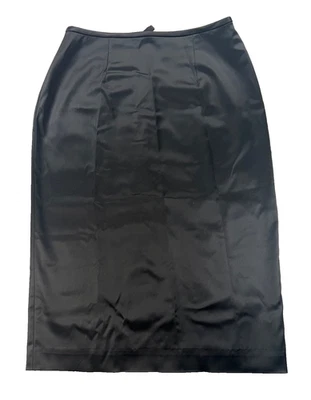 Falda lápiz satinada negra vintage Adrianna Papell "Evening Essentials" (talla 10) Foto 1 de 4