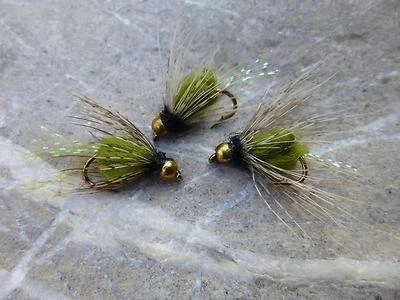 MAGIC-FLIES 4 pz. Goldkopf SPARKLE CADDI ninfe top ninfa arcobaleno-ruscello temolari