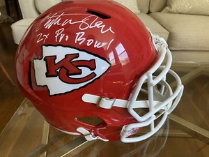 Christian Okoye Signed Chiefs Riddell F/S Speed Rep Helmet w/2x Pro Bowl -SS COA - Picture 1 of 14
