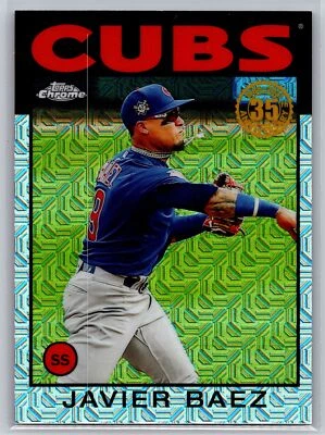 2021 Topps #86BC-36 Javier Baez 1986 Topps Baseball 35th Anniversary Chrome Cubs - Image 1 of 2