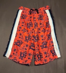 TOMMY HILFIGER Red/Blue HAWAIIAN PRINT Mesh Lined SWIM TRUNKS. BOY'S XL - Picture 1 of 12