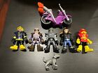 Lot de 7 figurines jouet Imaginext Rescue City moto pompier police voleur