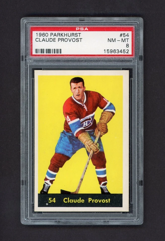 1960-61 PARKHURST #54 CLAUDE PROVOST  PSA 8  NRMT-MT - Image 1 of 2