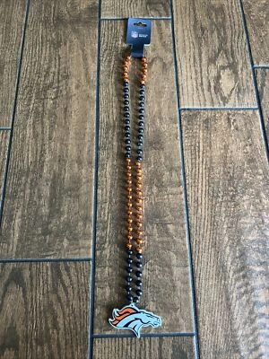 Denver Broncos Mardi Gras Cuentas Equipo Emblema Collar NFL Licencia Equipo Deportivo Foto 1 de 4