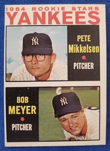 1964 Topps #488 Yankees Rookie Stars Pete Mikkelsen and Bob Meyer NMT - MT 
