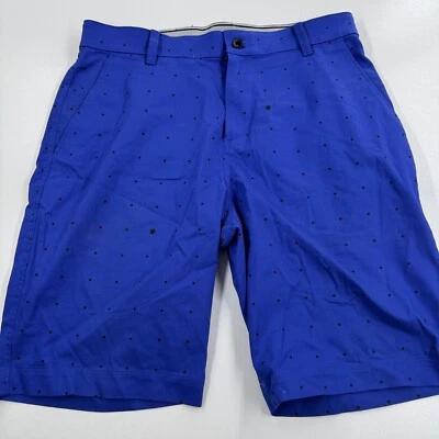 耐克 Dri Fit Standard Fit 男式蓝色黑色圆点短裤,尺寸 M 32 英寸腰围 — 第 1/4 张图片