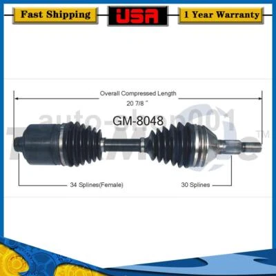 Eje delantero izquierdo CV eje articulado para Chevrolet Classic 2,2 L 2005 2004 Foto 1 de 2