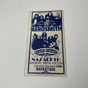 areosmith lynyrd skynyrd nazareth backstage pass 3 Rivers Stadium July 16th - Picture 1 of 5