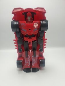 9" Hasbro Transformers Robots In Disguise Talking Power Surge Sideswipe Figure.