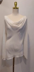 Blusa De Colección Dawn Joy Noche Elegante Caprichosa Romántica Con Cuentas Marfil Para Mujer Grande - Imagen 1 de 13