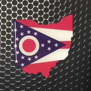 Ohio Flag Sticker Proud OHIO STATE Domed Decal Emblem Car Sticker 3D 2.7"x2.9" - Imagen 1 de 6