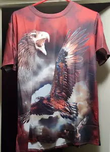 UNISEX ADLER TIE DYE T-SHIRT ROT MEDIUM - Bild 1 von 3