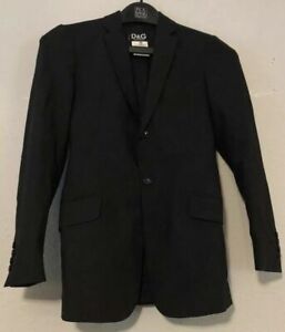 Dolce & Gabbana Men Black Tailored Fit Blazer Suit Jacket 26/40 Made In Italy
