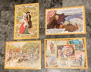 (4) Famous Artist Studios Liberty POST CARDS Freedom Americana USA - Picture 1 of 9