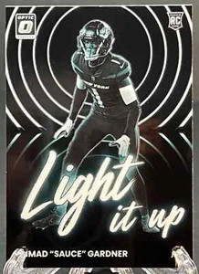 2022 Panini Donruss Optic - AHMAD "SAUCE" GARDNER #LU-19 Light it Up (RC) JETS - Picture 1 of 4
