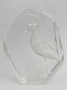 MATS JONASSON VIDRIO ARTÍSTICO SUECO CURLEW TALLA ESCULTURA - Imagen 1 de 3