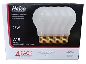 Halco 25 Watt Frosted General Service - 4 Bulbs - *NEW - Picture 1 of 4