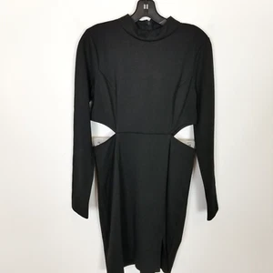 Lulus Women Awestruck Long Sleeve Cutout Mini Dress Sz M Black Party Cocktail - Picture 1 of 9