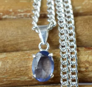 Ceylon blauer Saphir 3,35 ct natürlicher ovaler Edelstein zertifiziert neues Design Anhänger - Bild 1 von 7