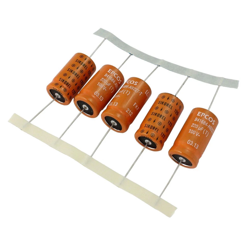 2x Elko Kondensator Axial 220µF 100V 125°C 16x30mm B41684A9227T9 220uF - Bild 1 von 1